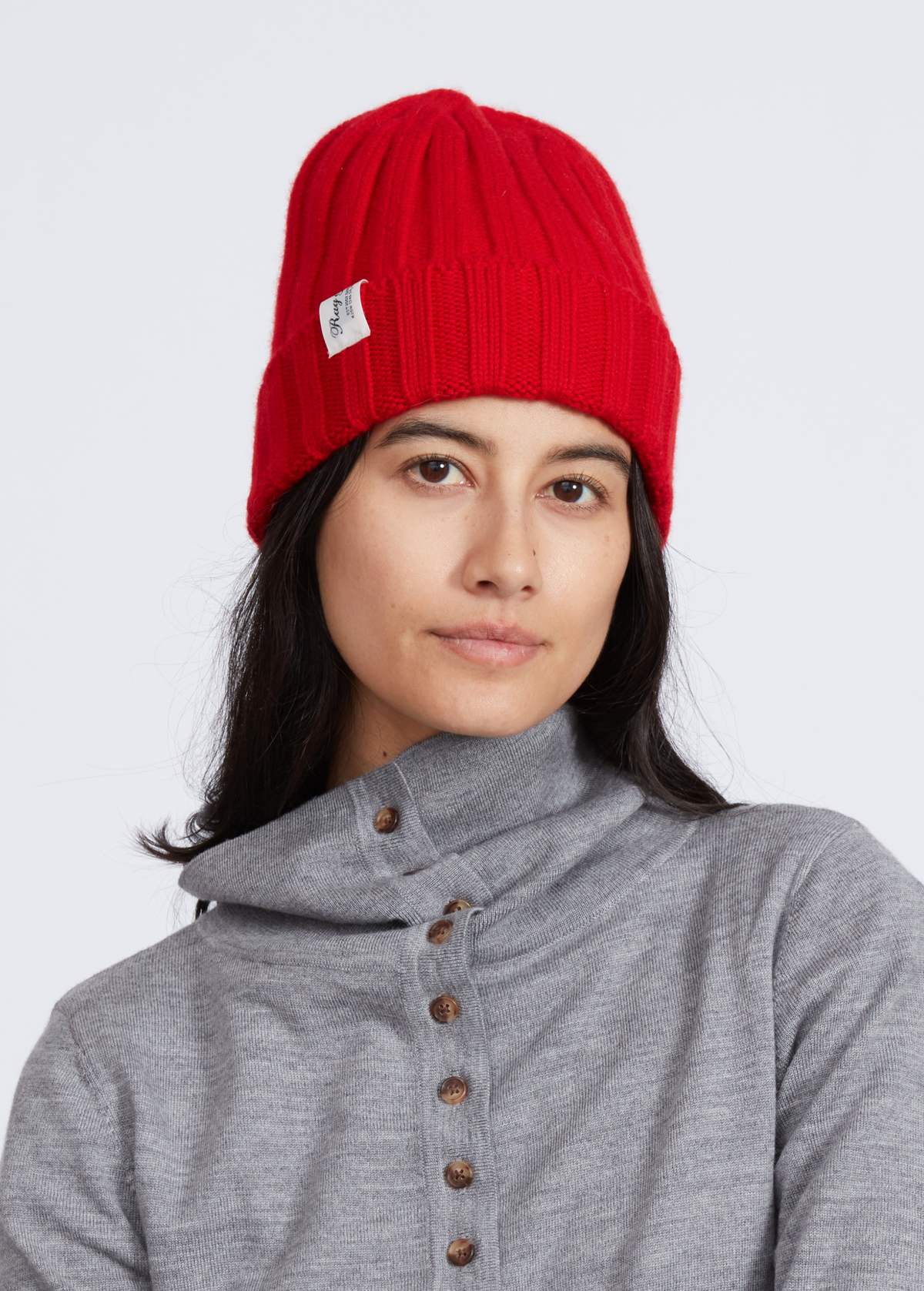 Cassidy Cashmere Beanie Rag & Bone red at Mercantile Portland model