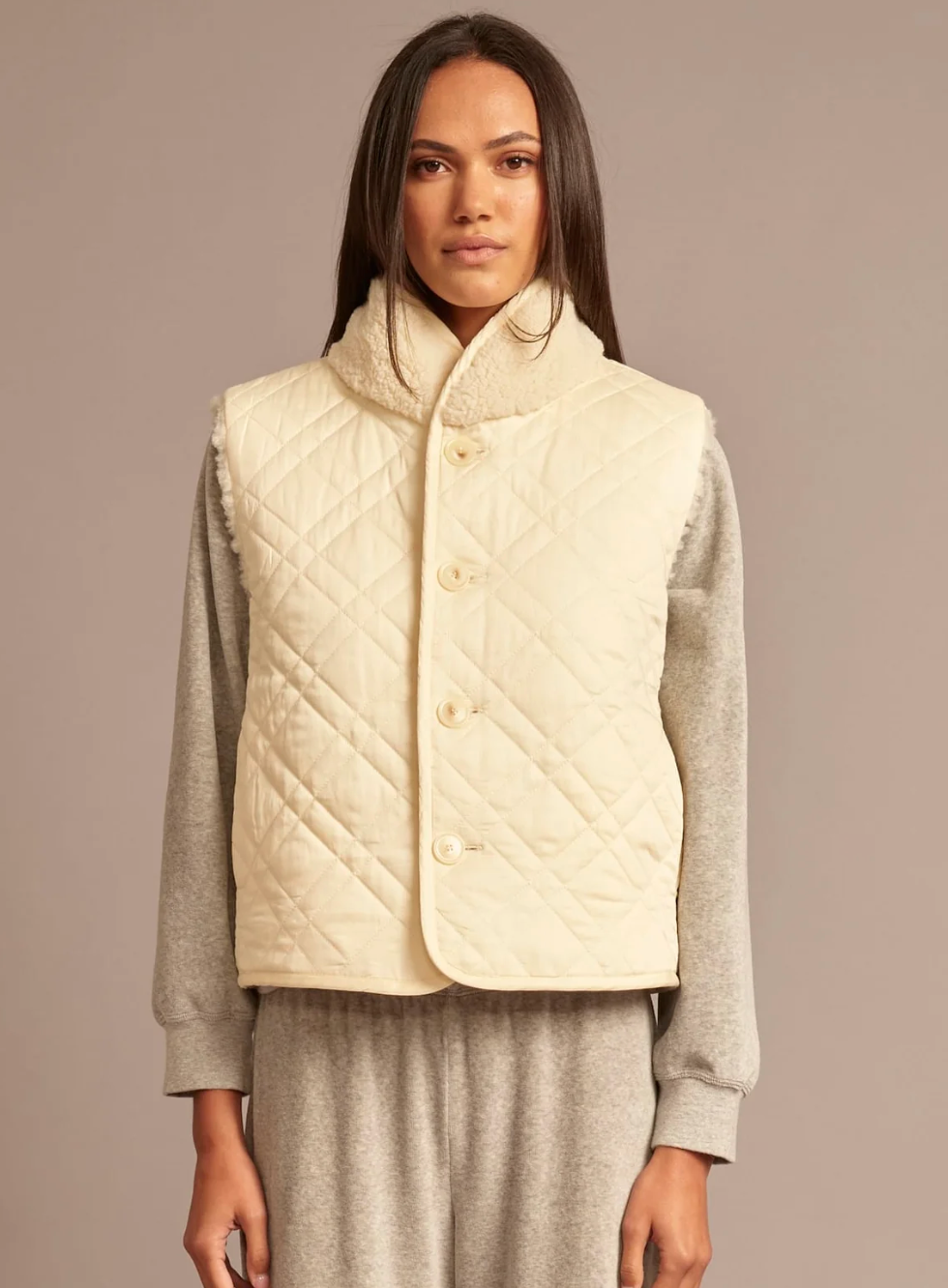 Kensi Vest Xirena Cream at Mercantile Portland reversed
