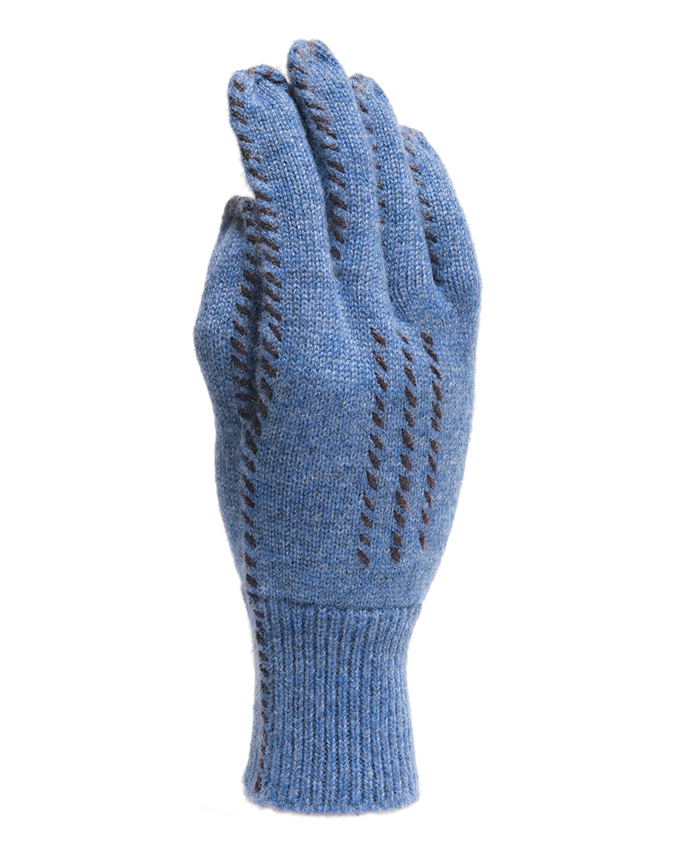 Cashmere Stitch Gloves in Blue and Black Mercantile Portland