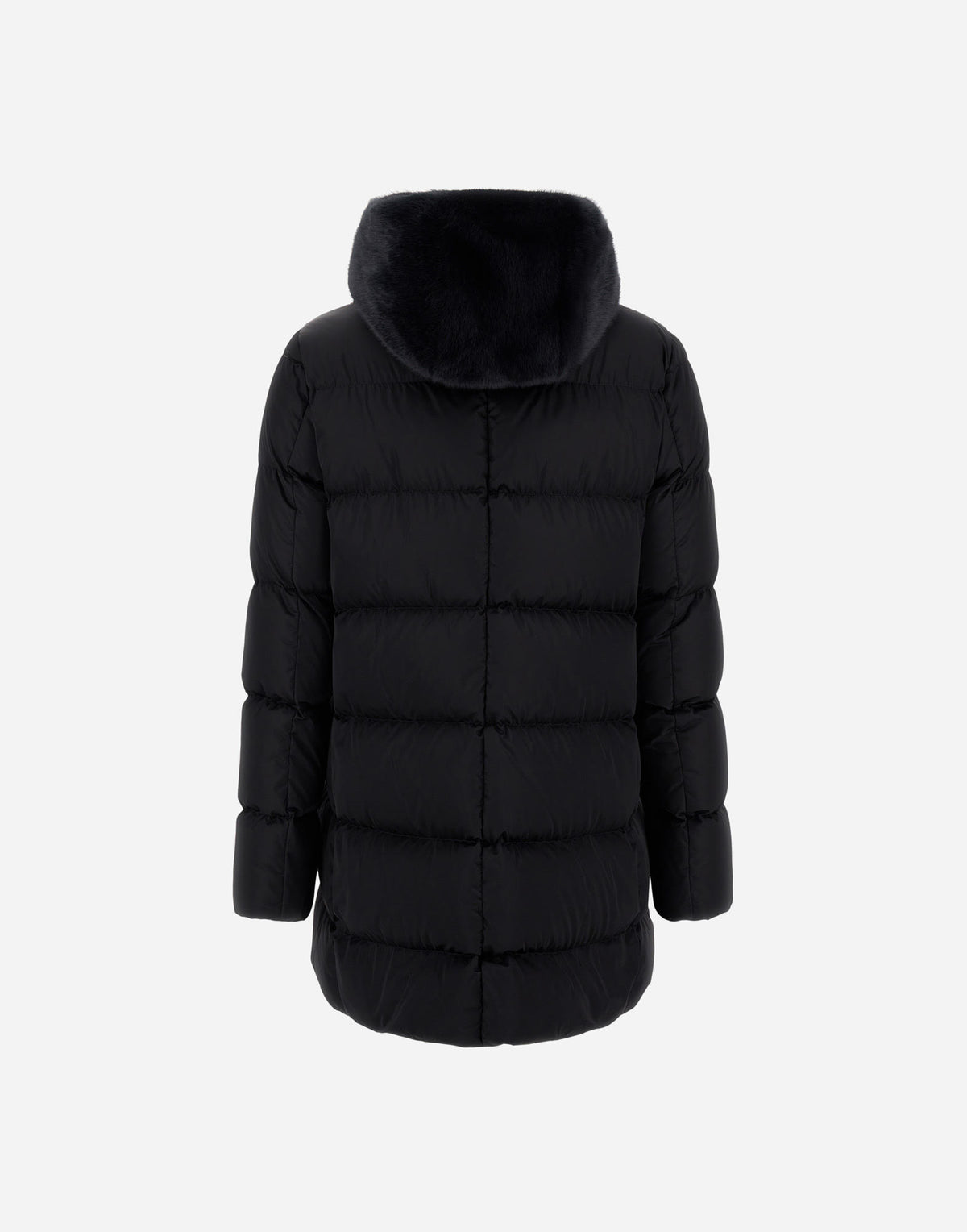 Sateen A Line Hi Lo Puffy Herno Black at Mercantile Portland back
