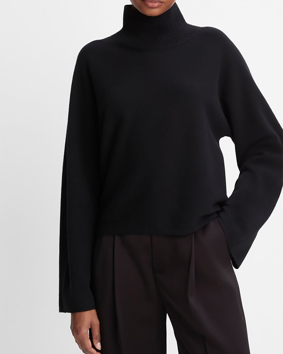 Wool and Cashmere Dolman-Sleeve Turtleneck Sweater