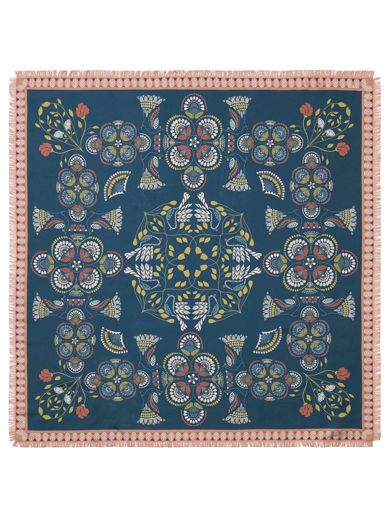 Aloeuw Scarf-Scarves and Wraps-Franco Ferrari-Pink/Teal-OS-Mercantile Portland