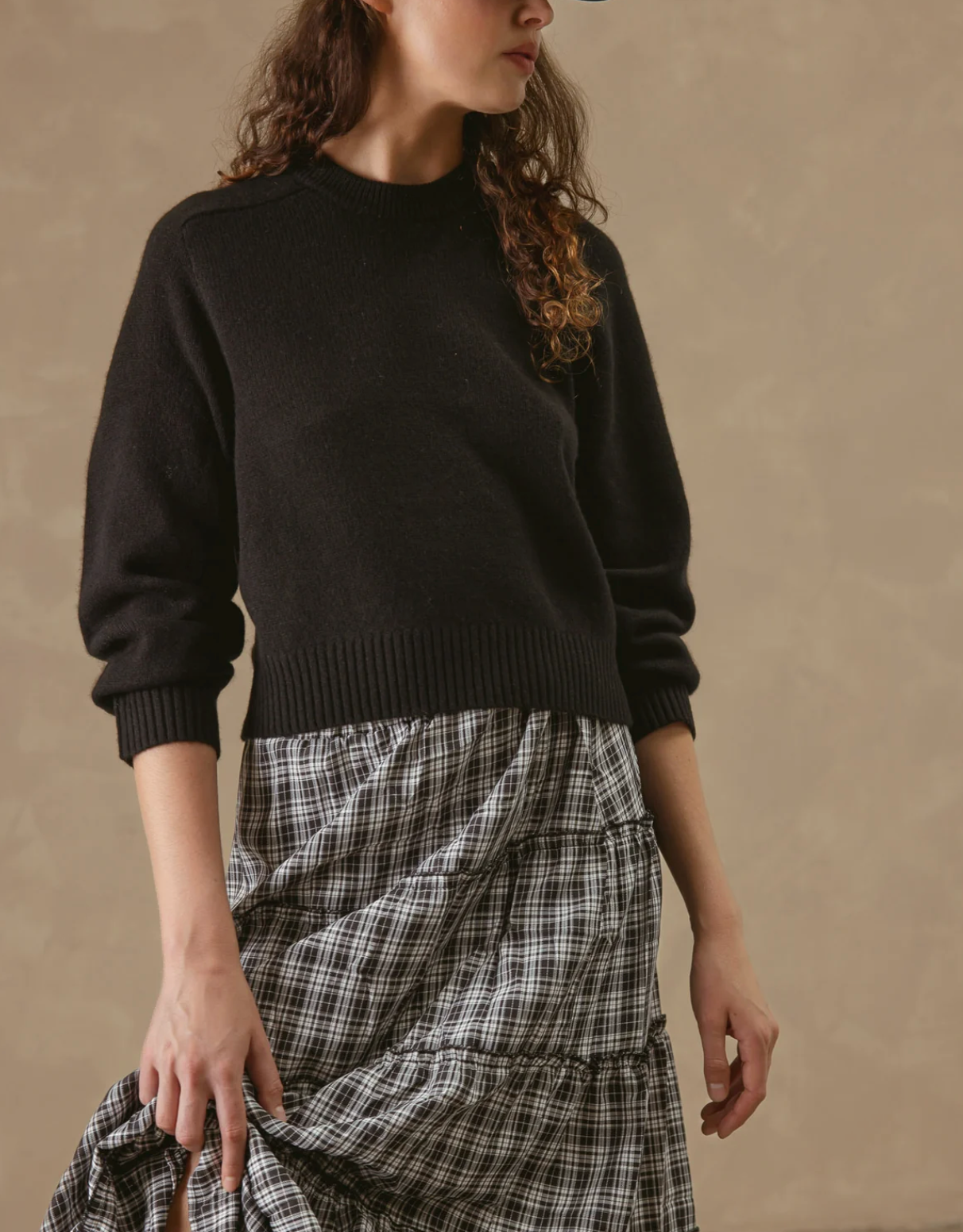 Alyson Cropped Cashmere Crewneck-Sweaters-27 Miles-Coconut-XS-Mercantile Portland