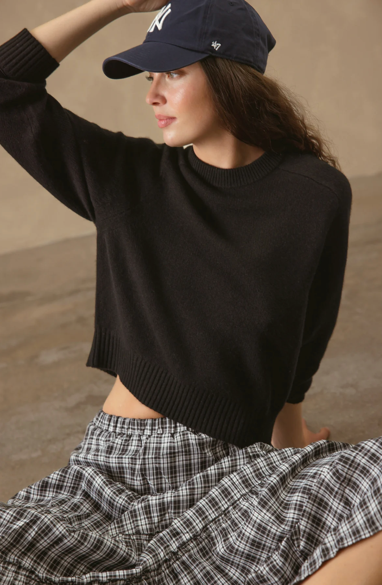 Alyson Cropped Cashmere Crewneck-Sweaters-27 Miles-Coconut-XS-Mercantile Portland