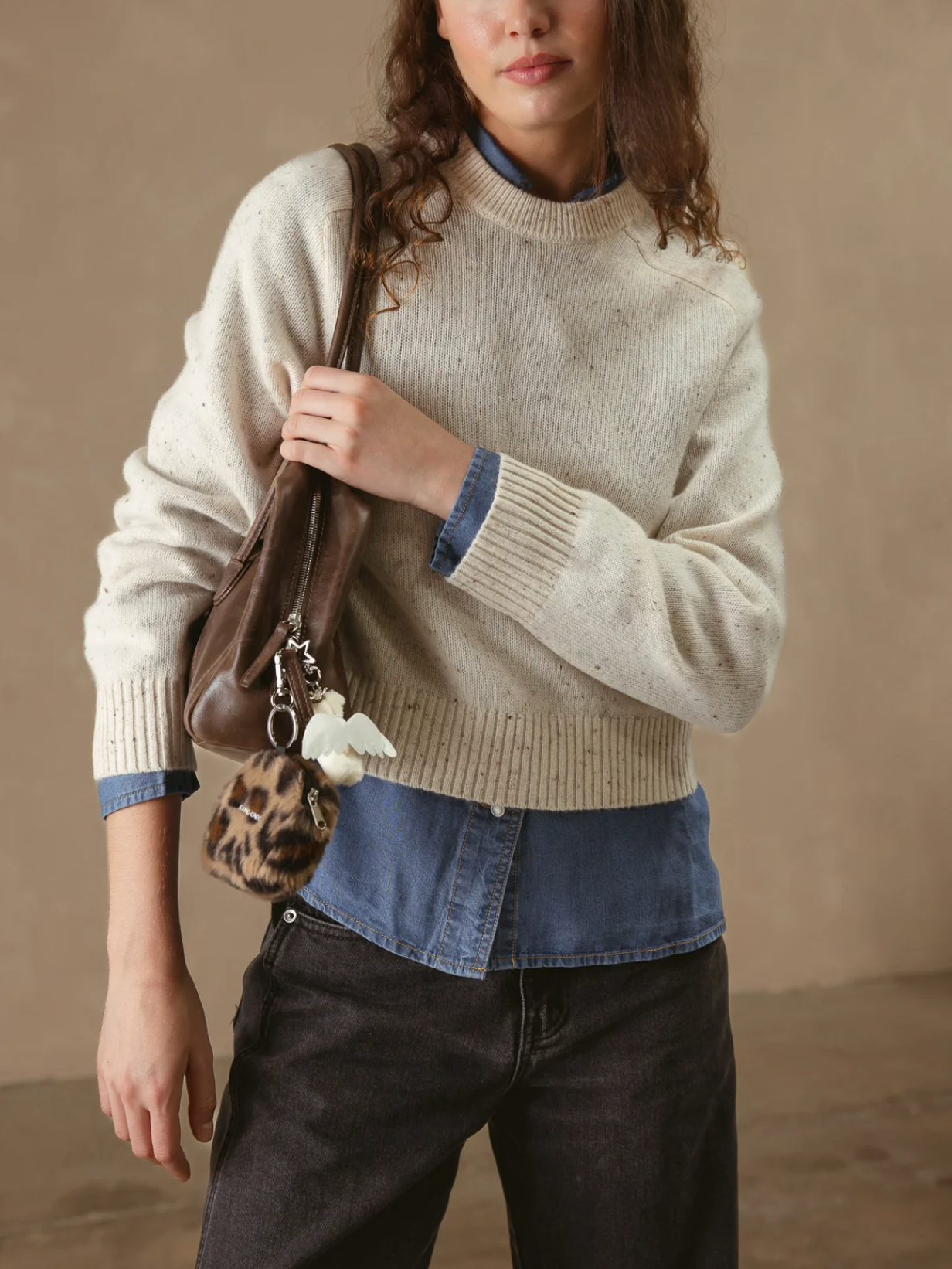 Alyson Cropped Cashmere Crewneck-Sweaters-27 Miles-Coconut-L-Mercantile Portland