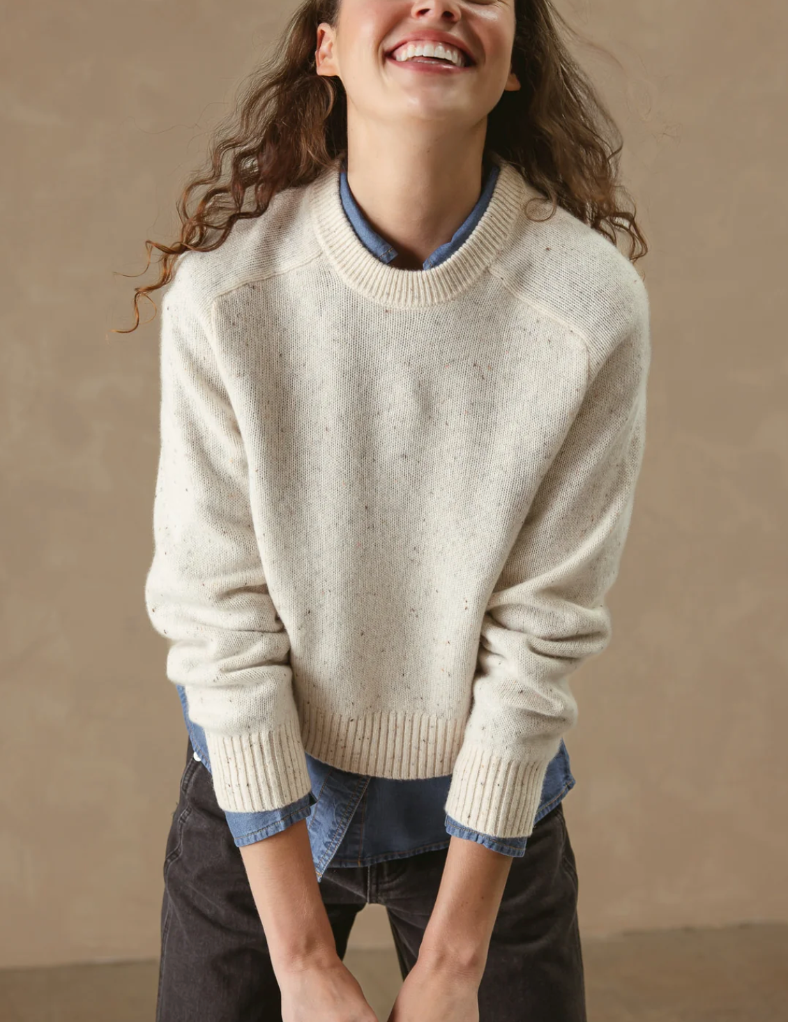 Alyson Cropped Crew in Cocount-Sweaters-27 Miles-Coconut-XS-Mercantile Portland
