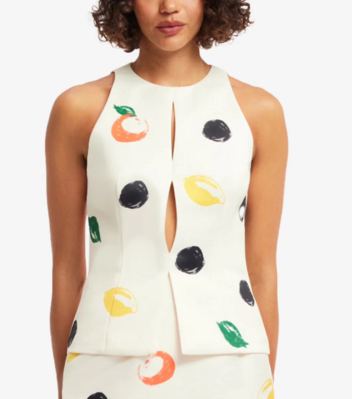 Amelia Top in Citrus Spots-Tops-LEO LIN-Citrus Spots-2-Mercantile Portland