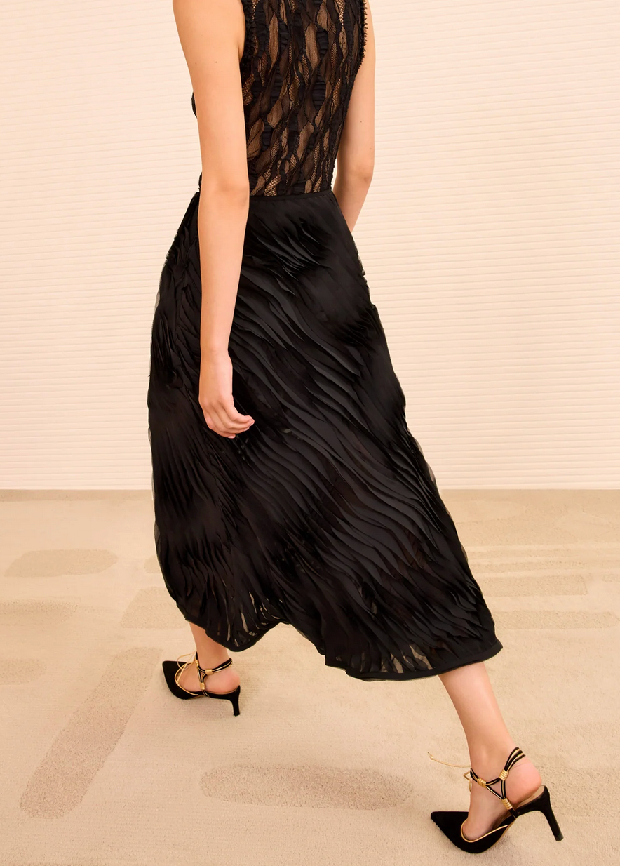 Amiko Midi Skirt in Noir-Skirts and Shorts-Ulla Johnson-Noir-6-Mercantile Portland