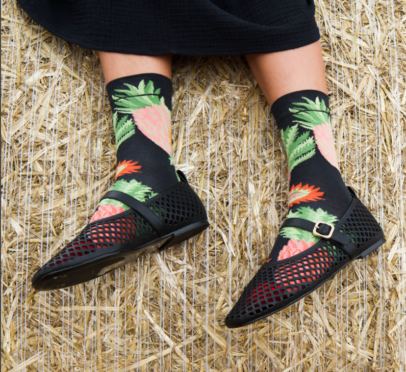 Ananas Socks-Socks-Bonne Maison-Faux Black-36/38-Mercantile Portland