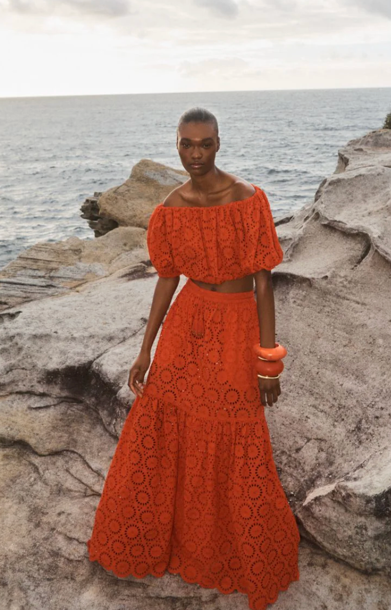 Antiope Eyelet Top-Tops-Ilio Nema-Red-XS-Mercantile Portland