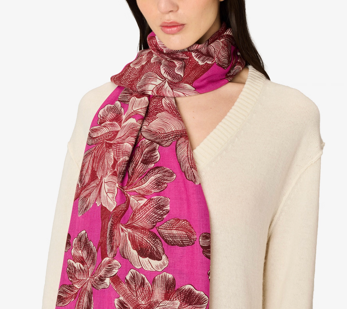 Arboris Scarf in Fuchsia-Scarves and Wraps-Inoui Editions-Fuchsia-OS-Mercantile Portland