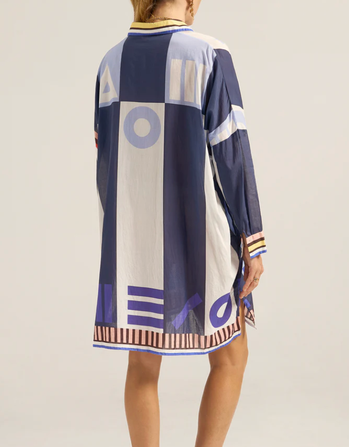 Artemis Shirt Dress-Dresses-Ilio Nema-Blue-S/M-Mercantile Portland