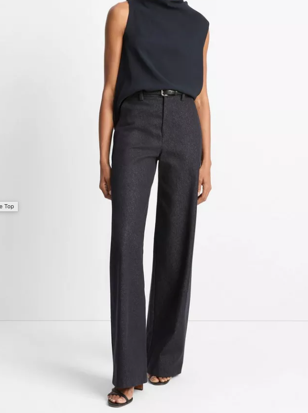 Asymmetrical Draped A-Line Top-Denim-Vince-Coastal Blue-XXS-Mercantile Portland