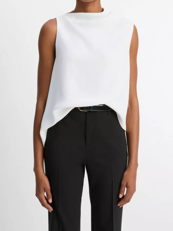 Asymmetrical Draped A-Line Top-Denim-Vince-Coastal Blue-XXS-Mercantile Portland