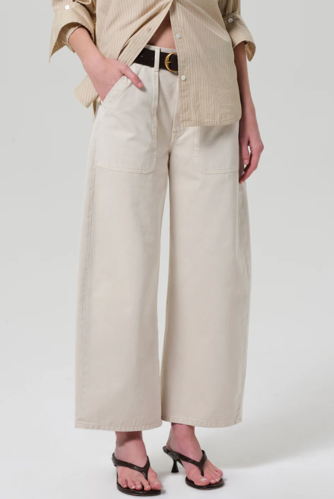 Ayla Cargo Crop-Pants-Citizens of Humanity-Pale Stone-25-Mercantile Portland