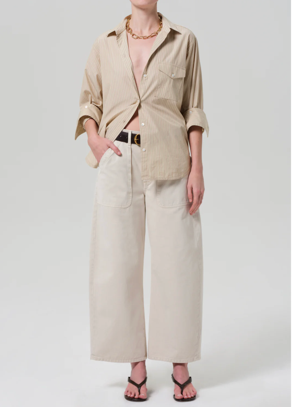 Ayla Cargo Crop-Pants-Citizens of Humanity-Pale Stone-25-Mercantile Portland