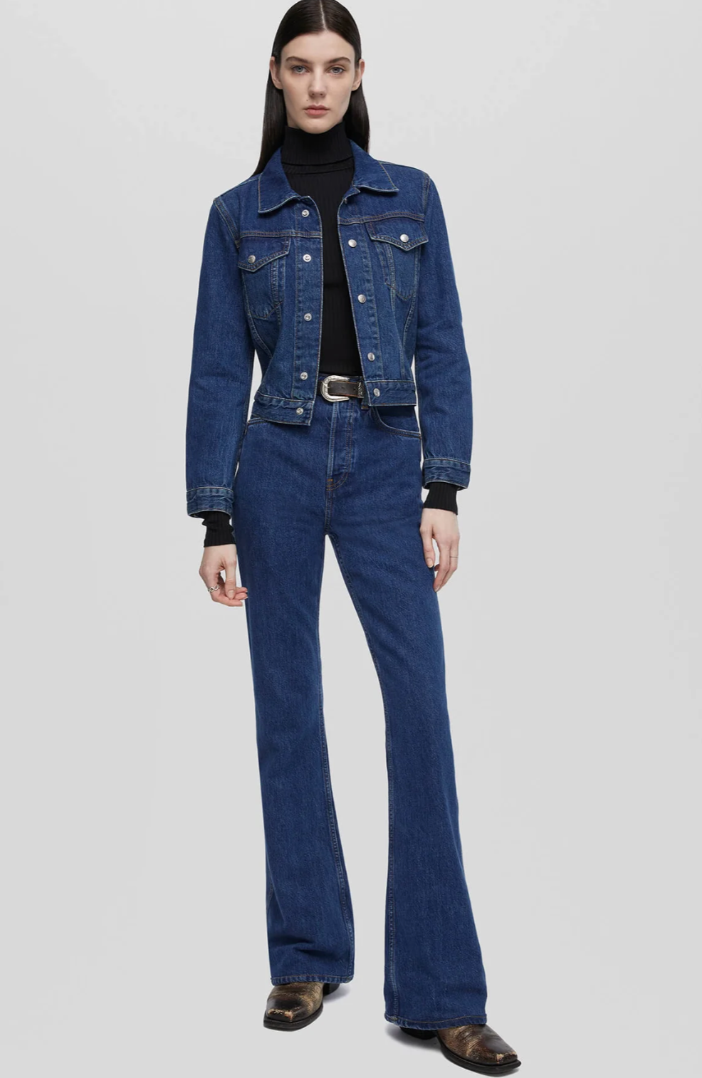 Baby Trucker Jacket-Denim-Re/Done-Faded Rider-XS-Mercantile Portland