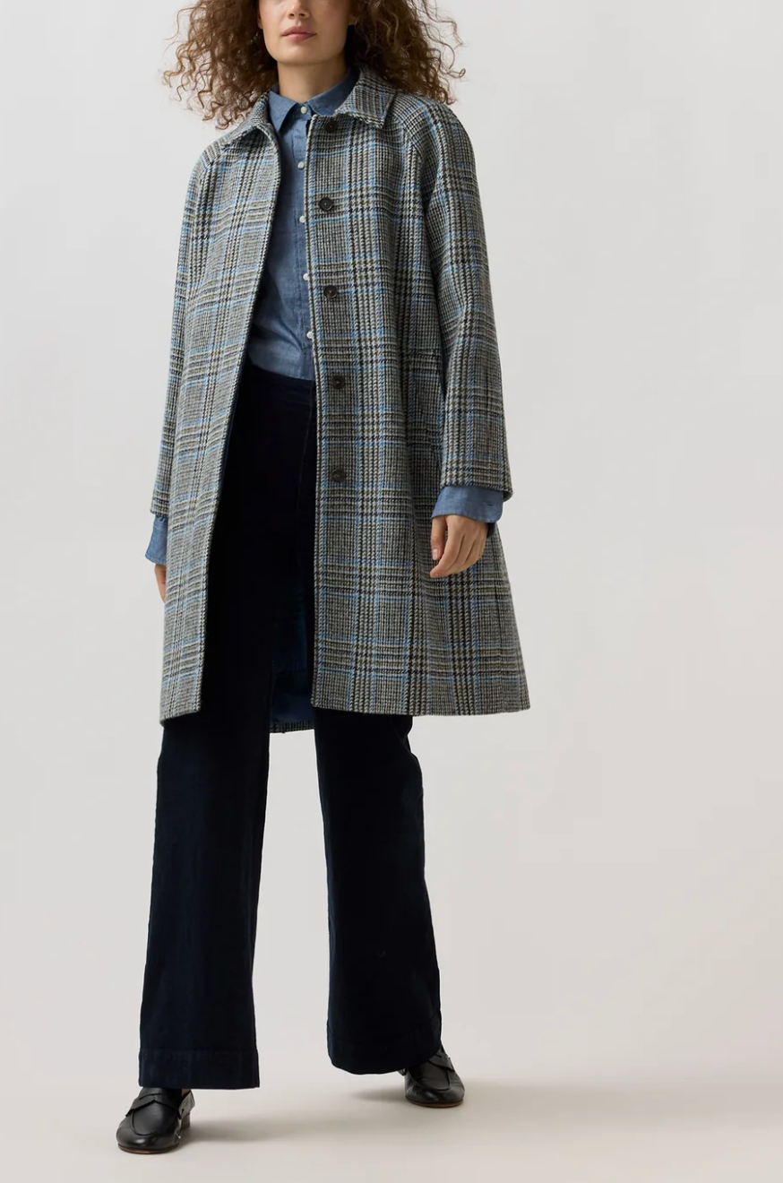 Balmacaan Coat in Grey Glen Plaid-Outerwear-Mashburn-Grey Sky-XS-Mercantile Portland