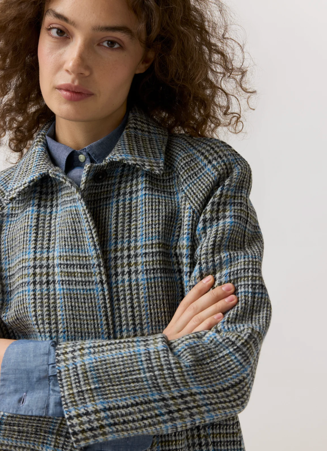 Balmacaan Coat in Grey Glen Plaid-Outerwear-Mashburn-Grey Sky-XS-Mercantile Portland