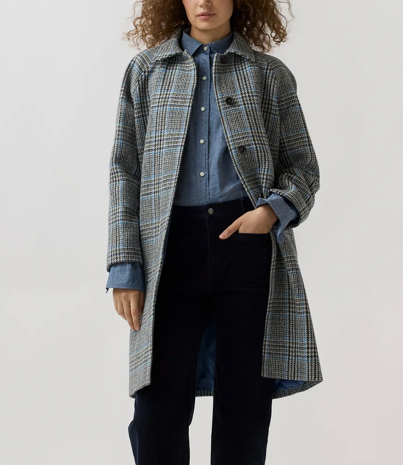 Balmacaan Coat in Grey Glen Plaid-Outerwear-Mashburn-Grey Sky-XS-Mercantile Portland