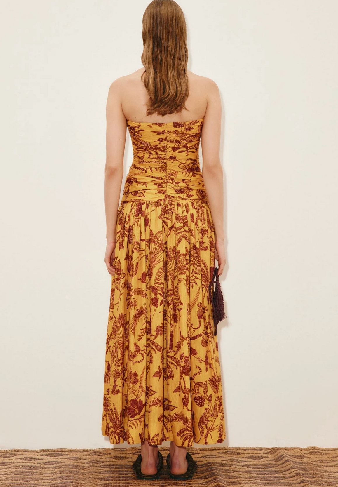 Banana Blossom Ruched Gown-Dresses-Alémais-Marigold-4-Mercantile Portland