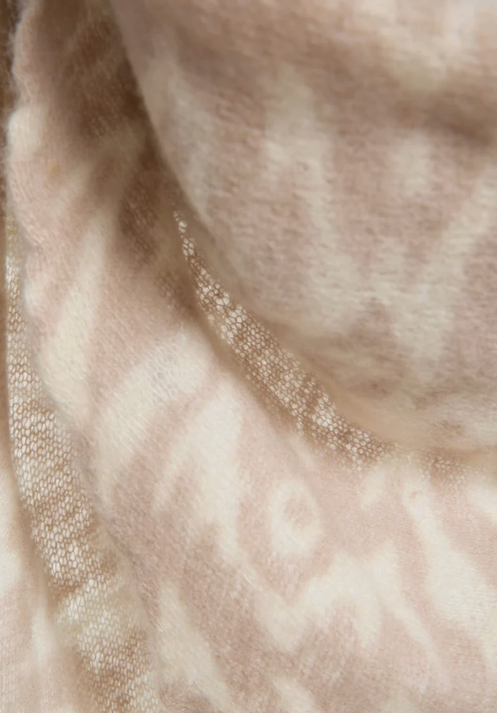 Bandana Open Knit Print Scarf in Jute-Scarves and Wraps-Mirror in the Sky-Jute-OS-Mercantile Portland