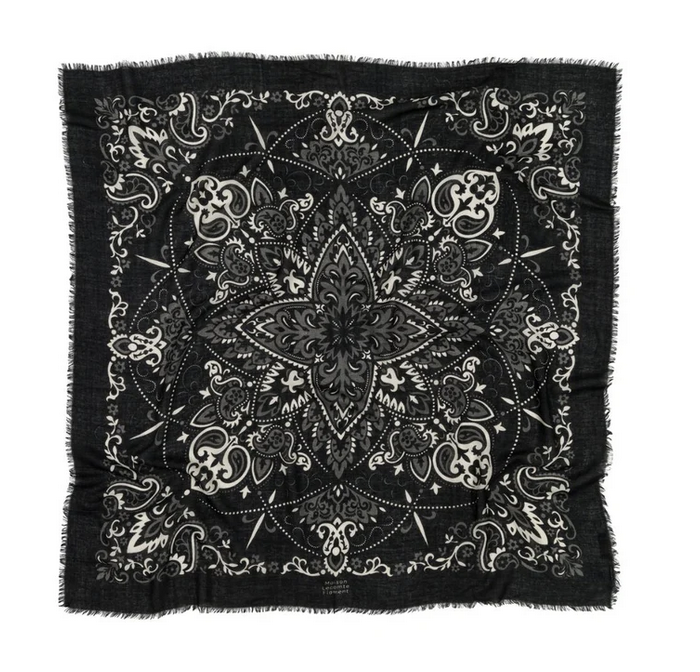 Bandana Scarf in Black-Scarves and Wraps-Maison Lecomte-Black-OS-Mercantile Portland