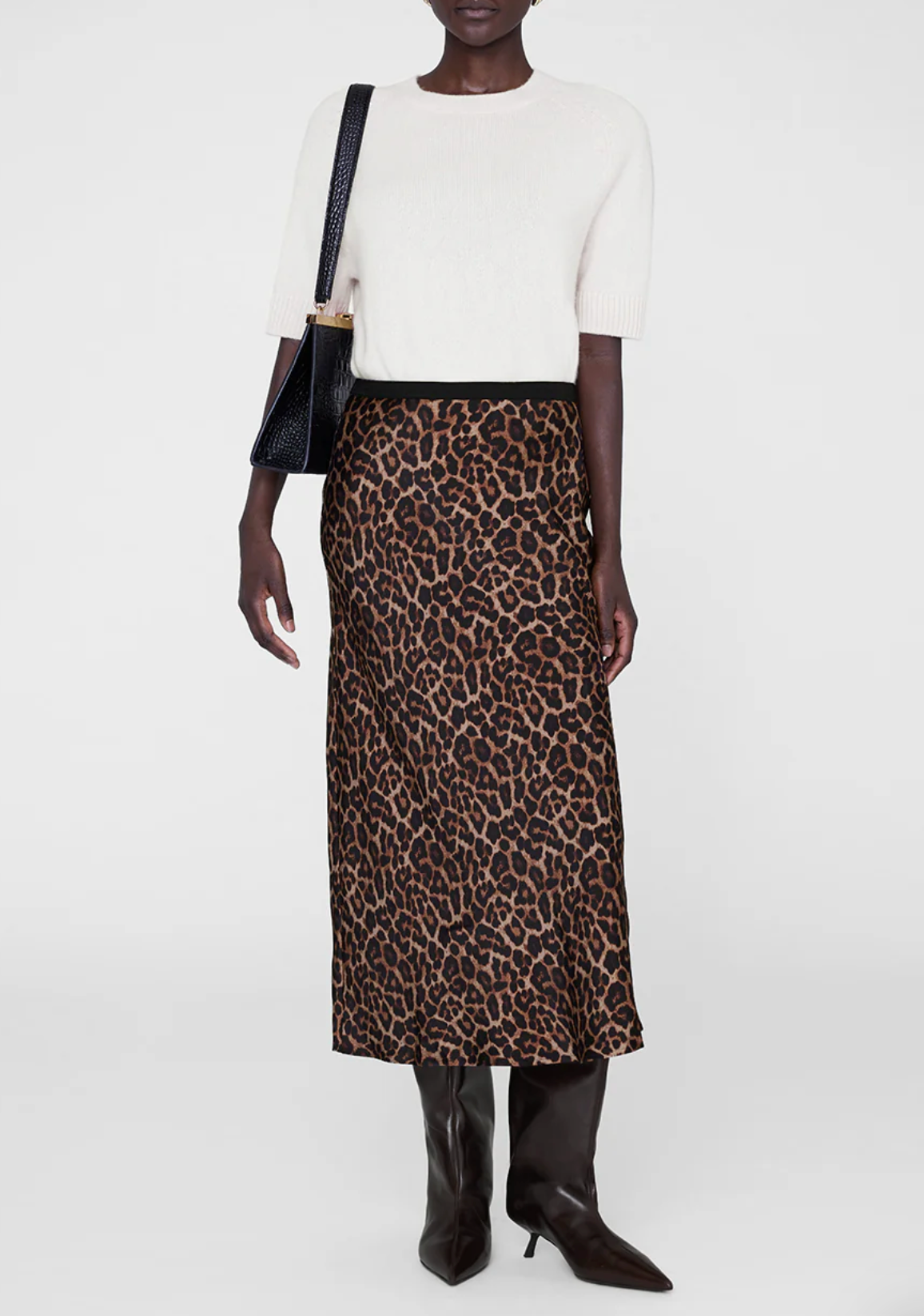 Bar Silk Skirt in Leopard-Skirts and Shorts-Anine Bing-Leopard-XS-Mercantile Portland