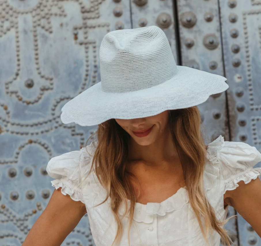 Bay Hat with Scalloped Brim-Hats-Freya-Mist-S/M-Mercantile Portland