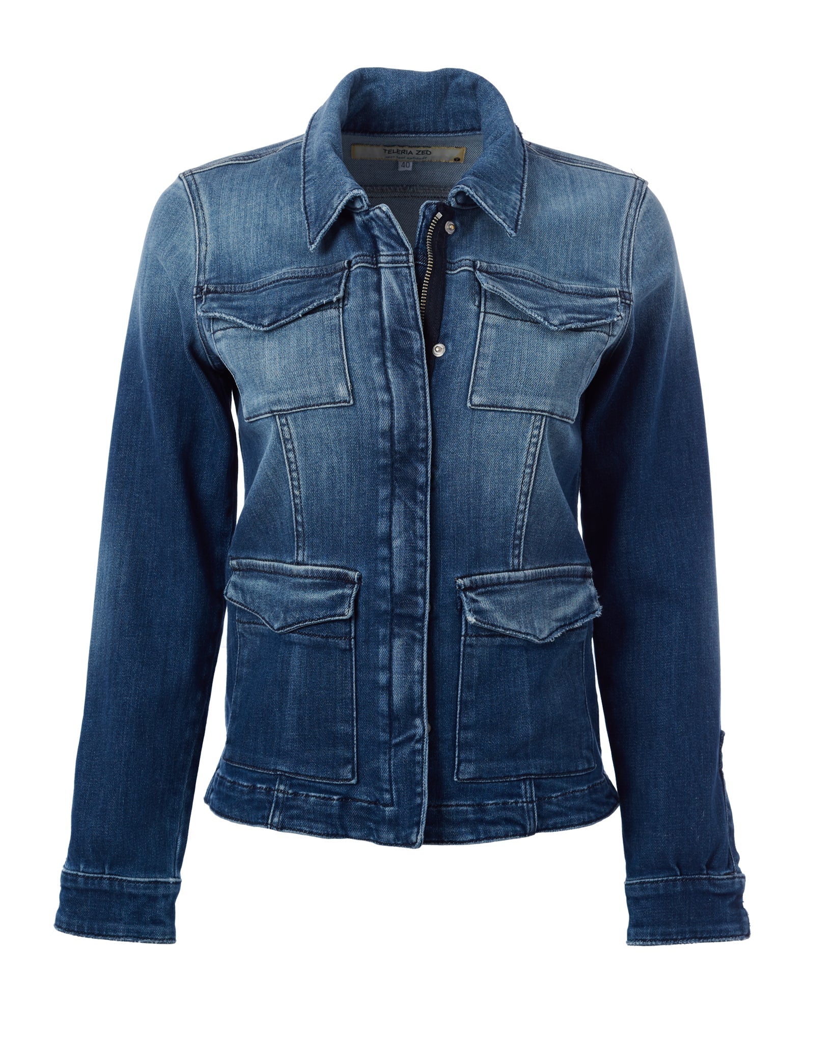 Beale Four Pocket Denim Jacket-Denim-Teleria Zed-Blue-40-Mercantile Portland