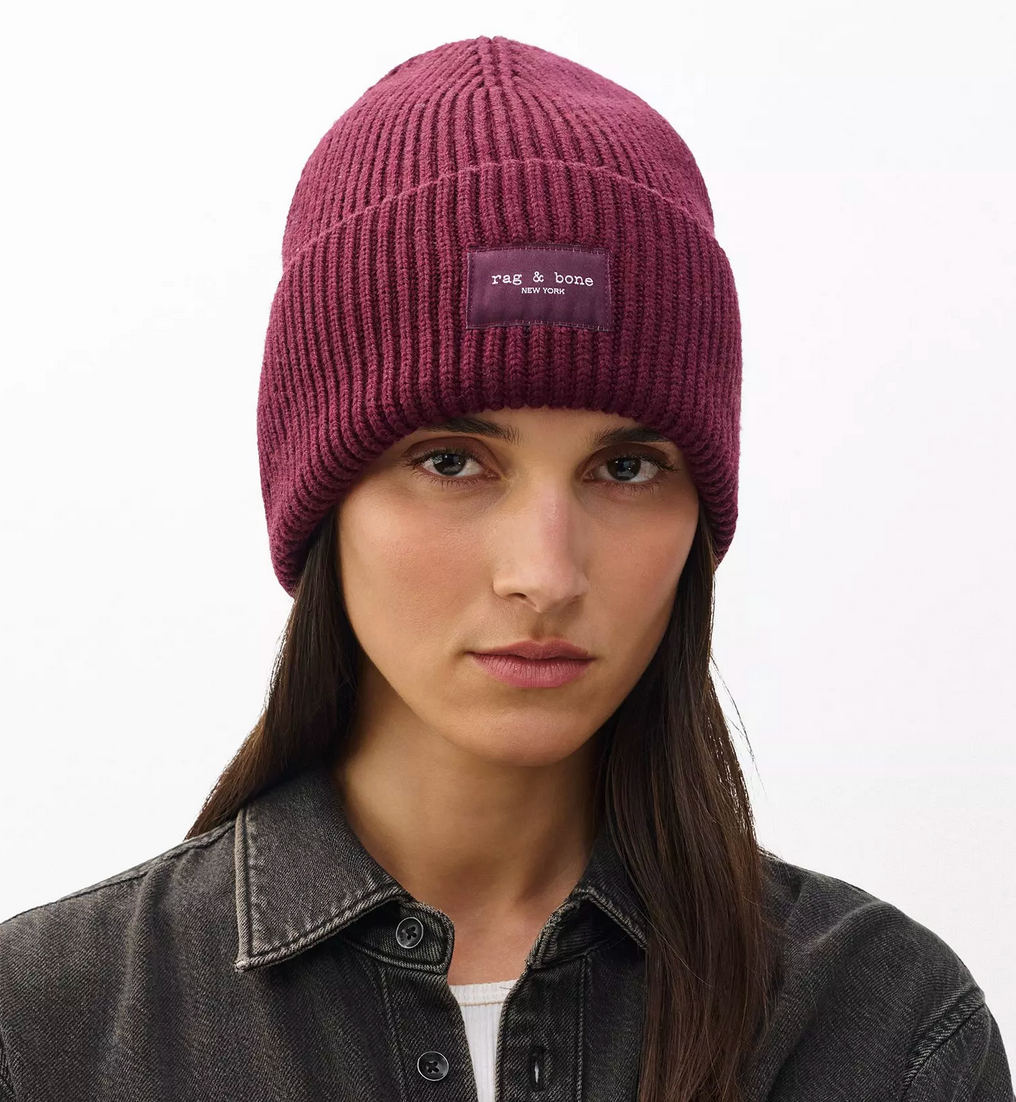 Blake Beanie in Burgundy-Hats-Rag & Bone-Burgundy-OS-Mercantile Portland