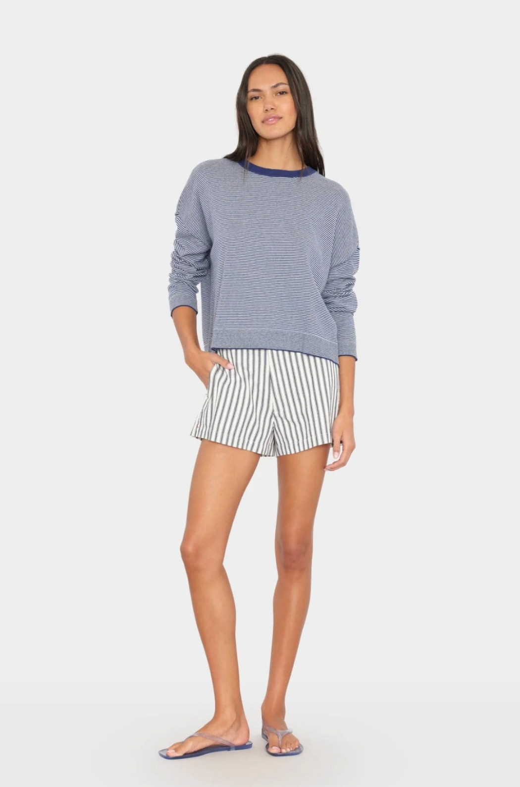 Blue Slate Stripe Zane Short-Clothing-Xirena-Blue Stripe-XS-Mercantile Portland