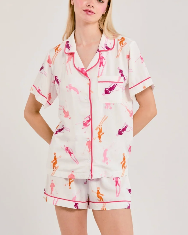 Bluebird Day Pj Shorts Set-Clothing-Katie Kime-Pink-XS-Mercantile Portland