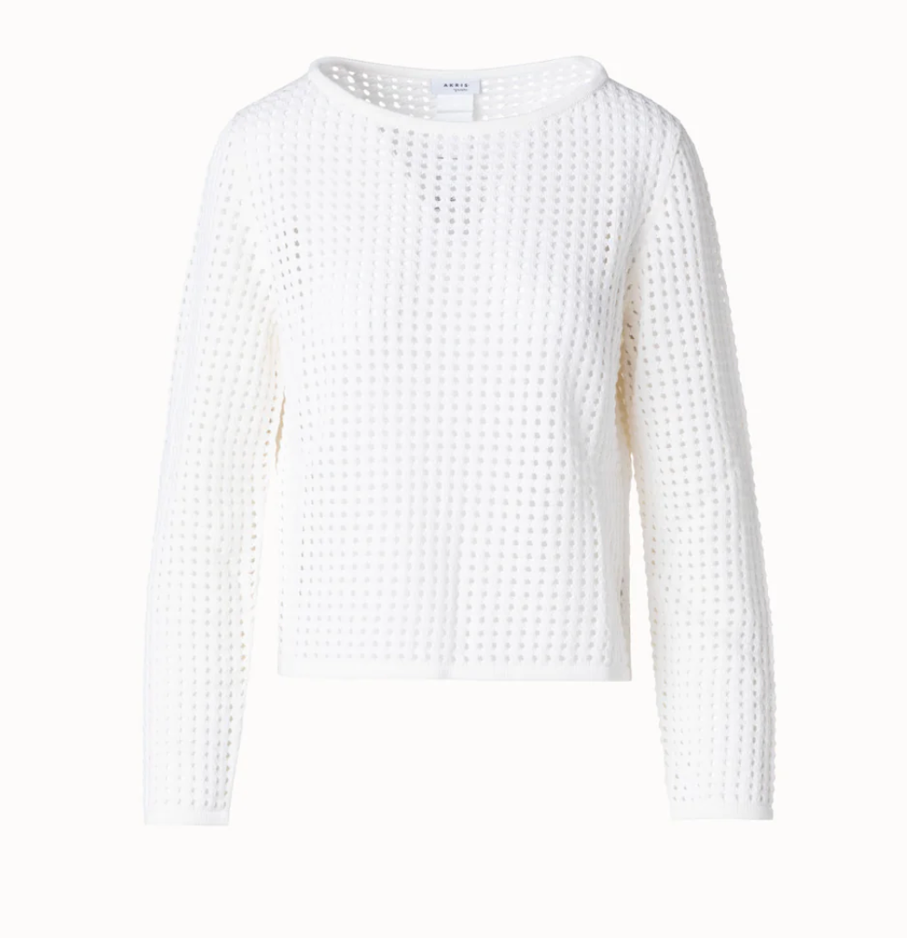 Boat Neck Sweater-Sweaters-Akris Punto-Cream-0-Mercantile Portland