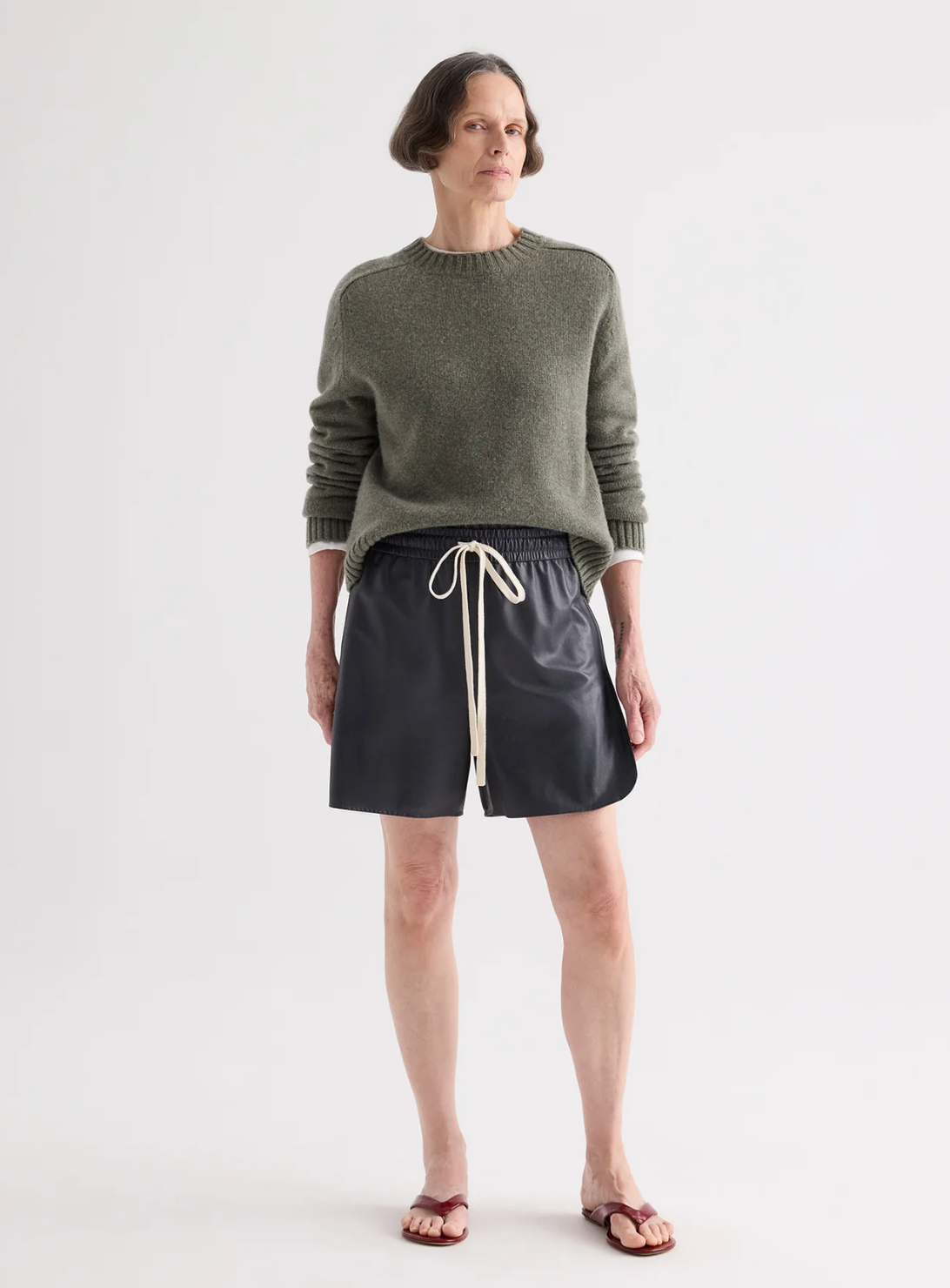 Boy Boxer Short Update in Paper Leather-Skirts and Shorts-TWP-Midnight-XXS-Mercantile Portland