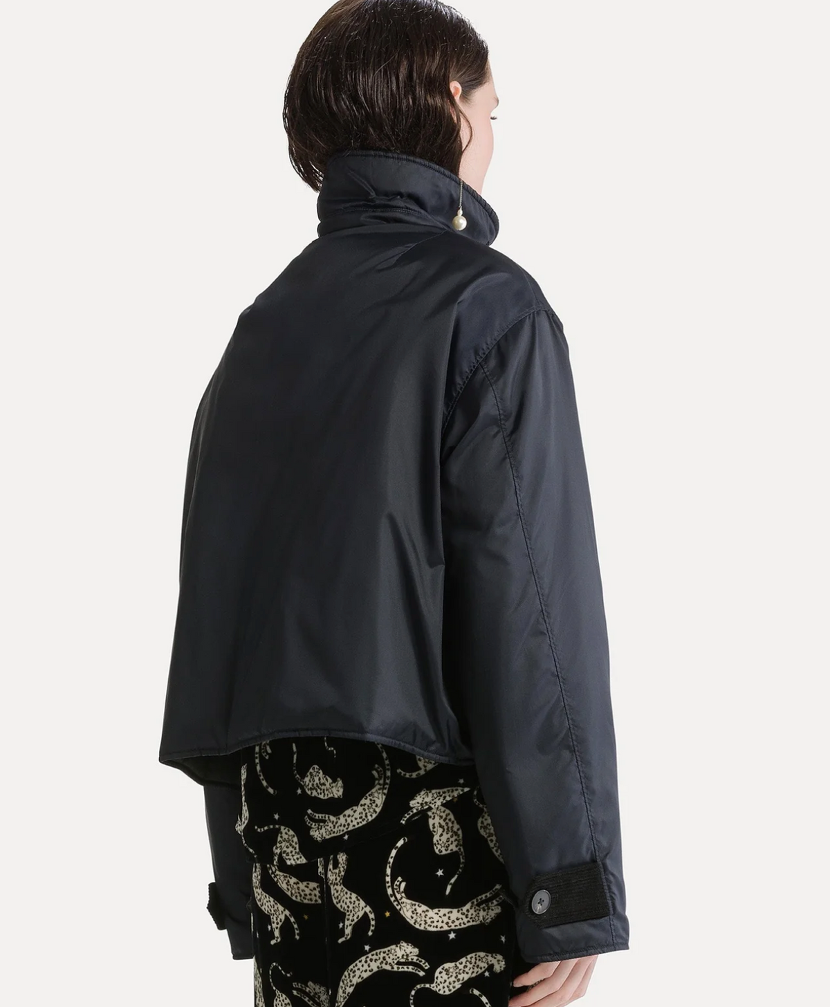 British Cropped Jacket in Night-Jackets-Forte Forte-Night-0-Mercantile Portland