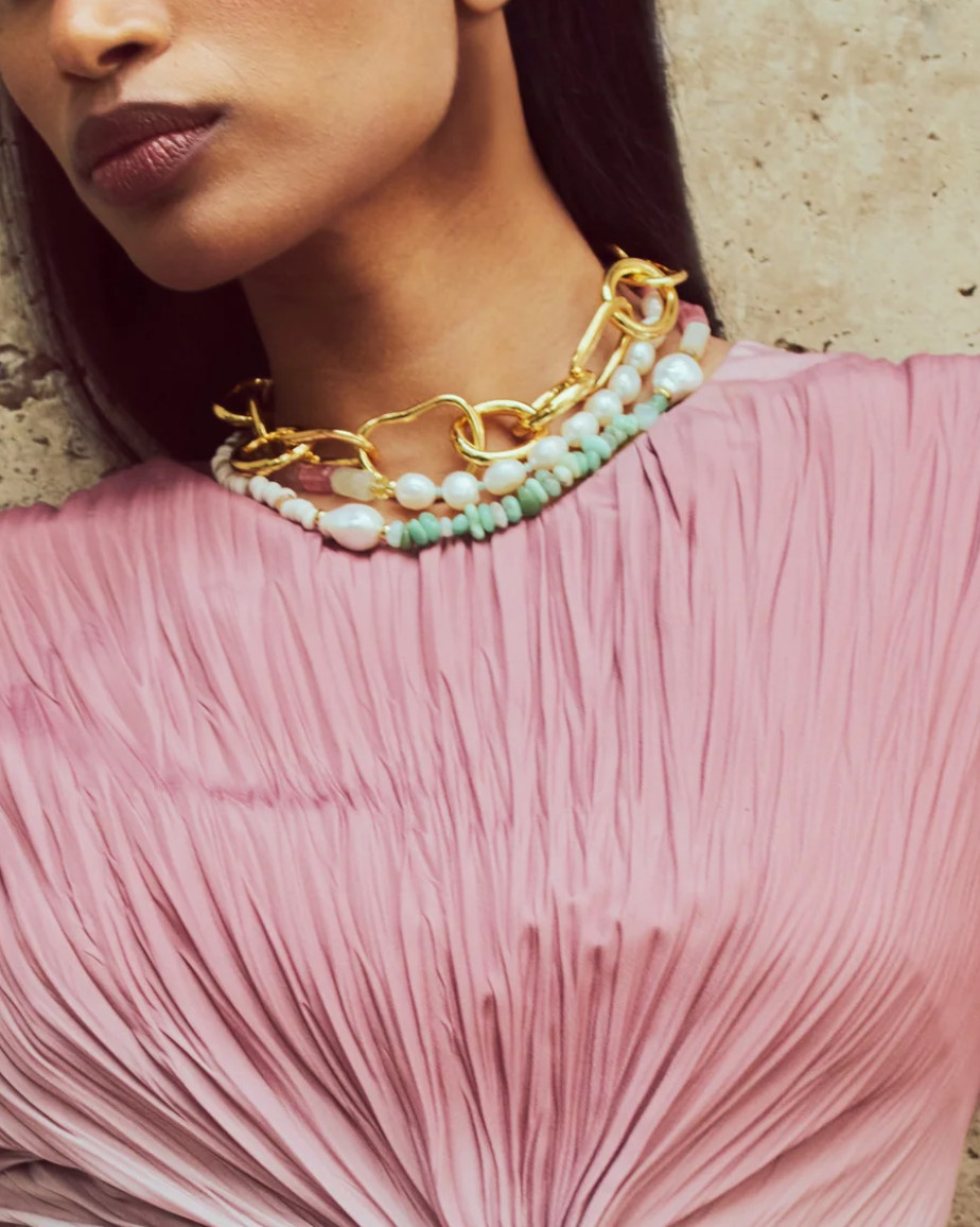 Cabana Necklace in Cactus Rose-Jewelry-Lizzie Fortunato-Multi-OS-Mercantile Portland