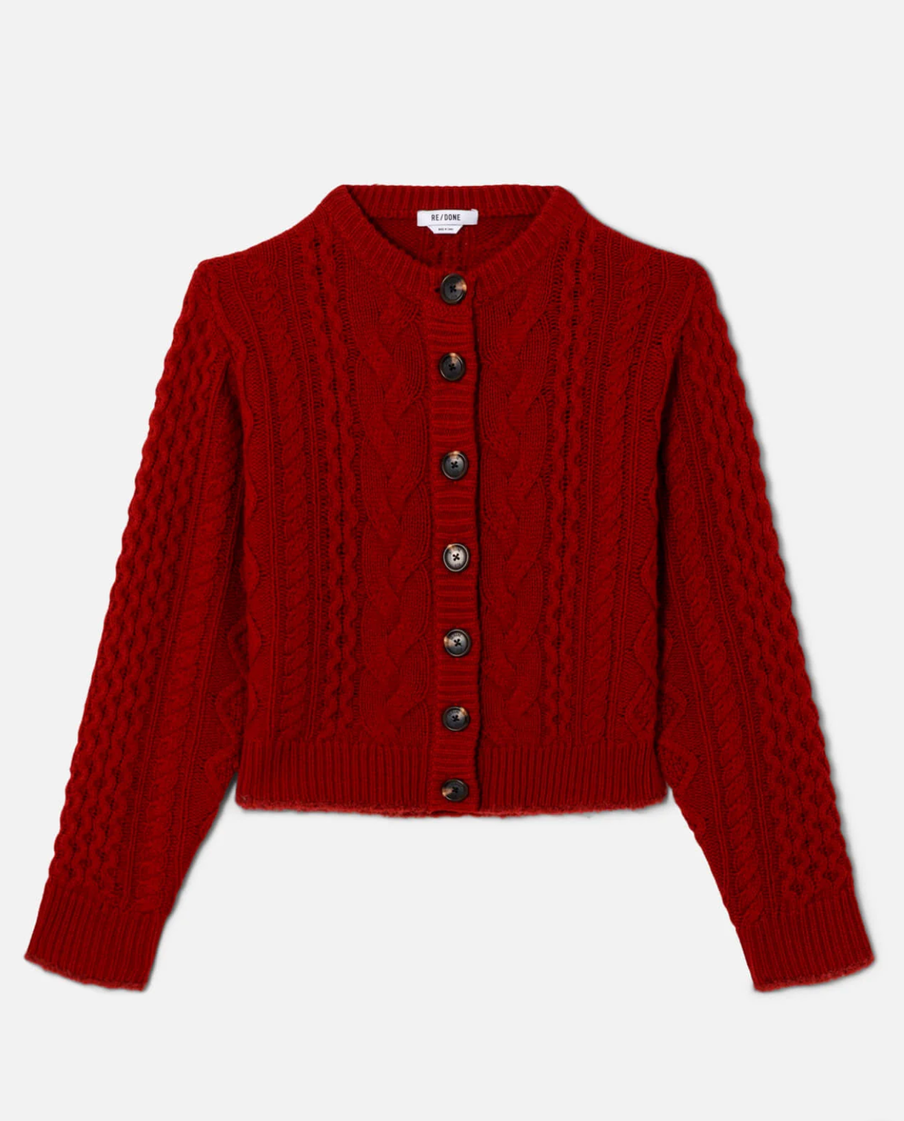 Cable Cardigan in Rosso-Sweaters-Re/Done-Rosso-XS-Mercantile Portland