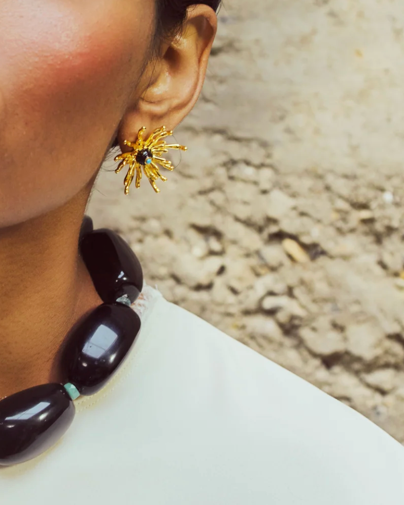 Cactus Flower Stud Earrings-Jewelry-Lizzie Fortunato-Gold-OS-Mercantile Portland