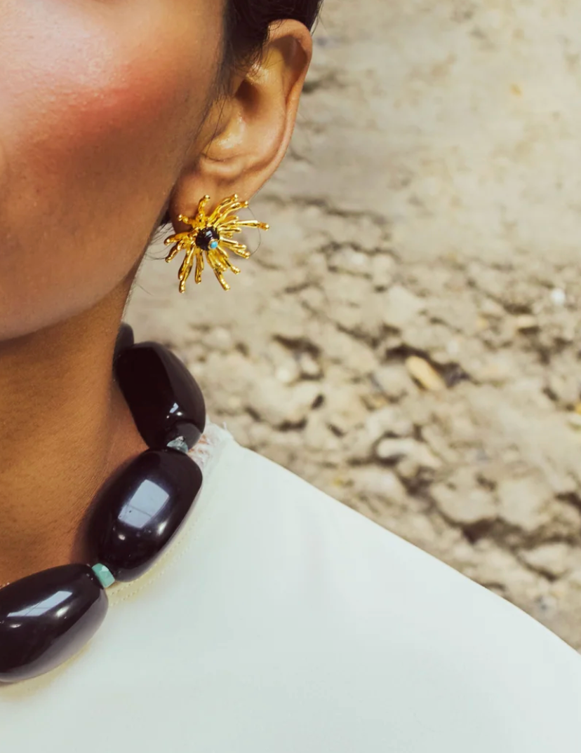 Cactus Flower Stud Earrings-Jewelry-Lizzie Fortunato-Gold-OS-Mercantile Portland