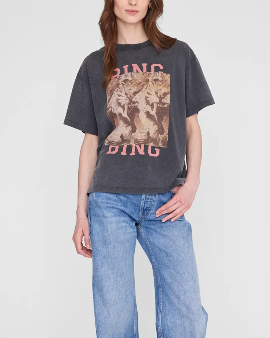 Cade Tiger Tee in Washed Black-T-Shirts-Anine Bing-Washed Black-S-Mercantile Portland
