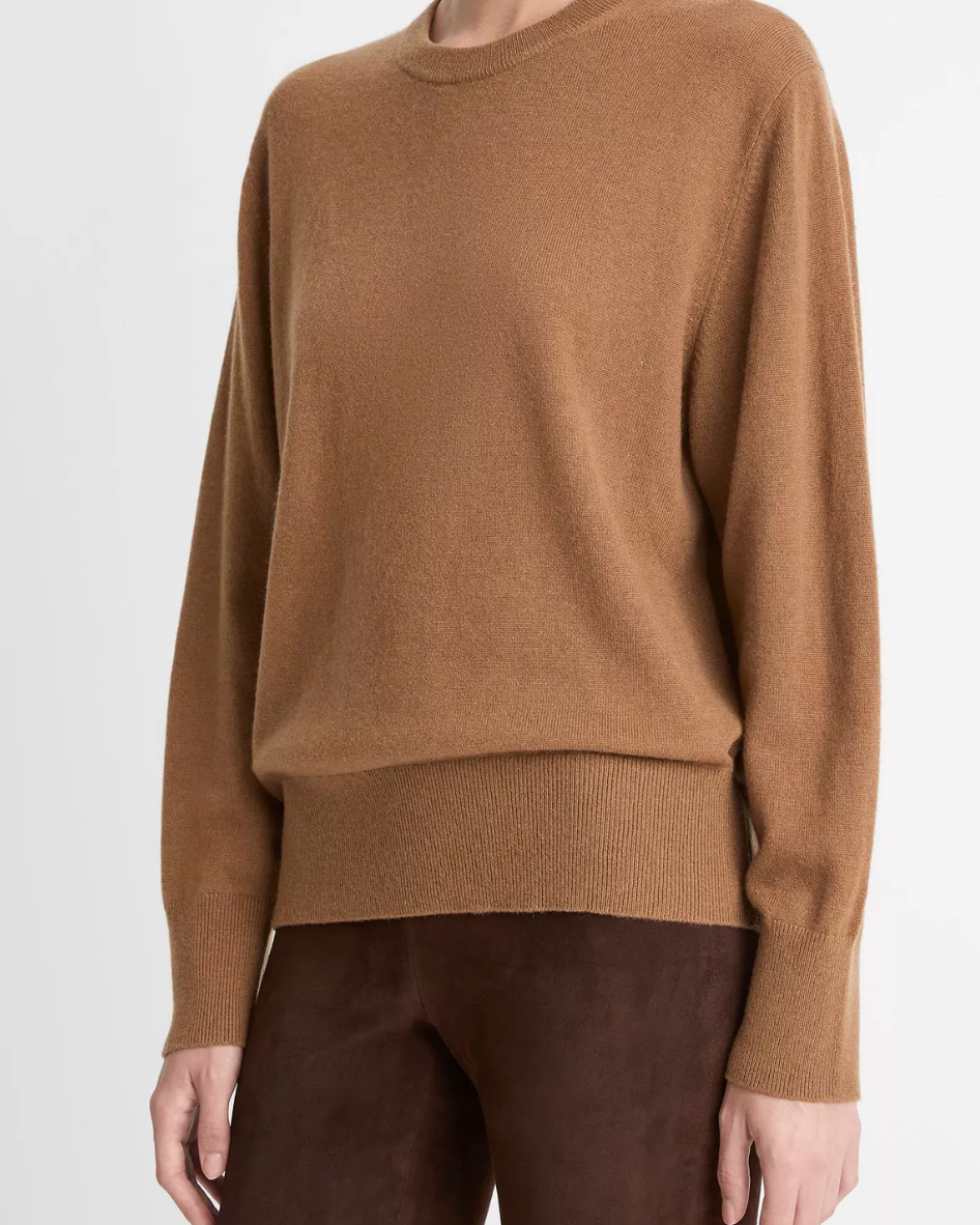 Cashmere Crew Neck Sweater-Clothing-Vince-Cognac-XXS-Mercantile Portland