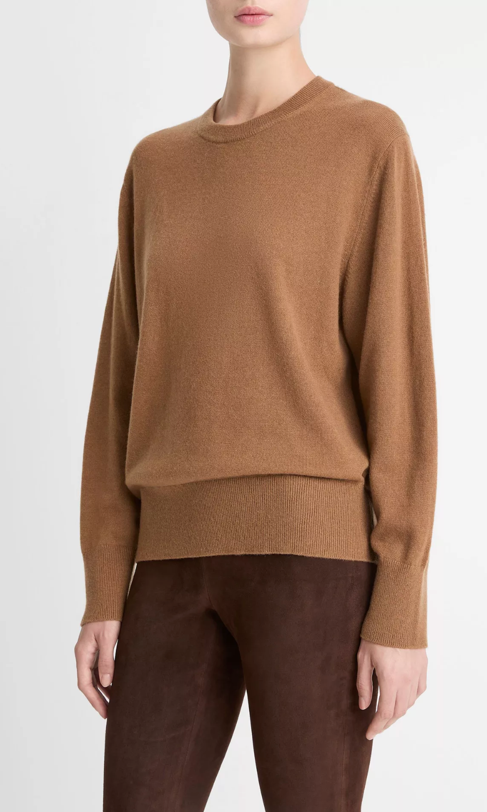 Cashmere Crew Neck Sweater-Clothing-Vince-Cognac-XXS-Mercantile Portland
