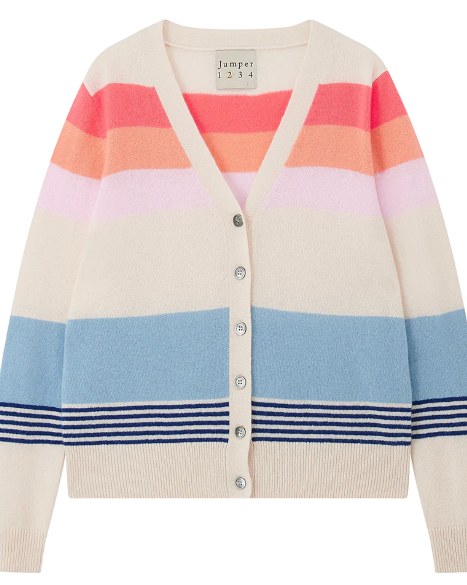 Cashmere Deckchair Stripe Cardigan-Sweaters-Jumper 1234-Jasmine-1-Mercantile Portland