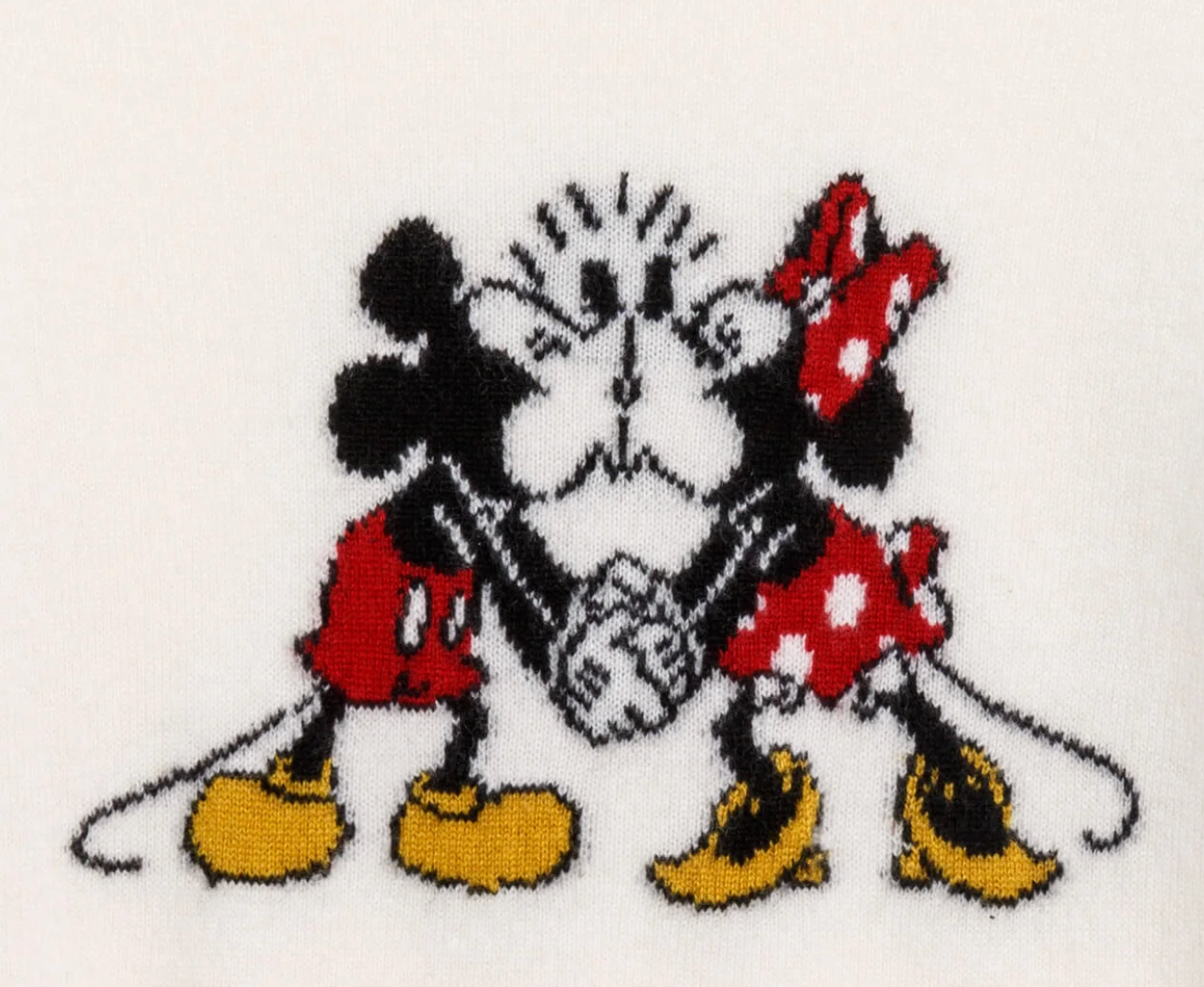 Cashmere Mickey Mouse Crewneck-Sweaters-Re/Done-Ivory-XS-Mercantile Portland