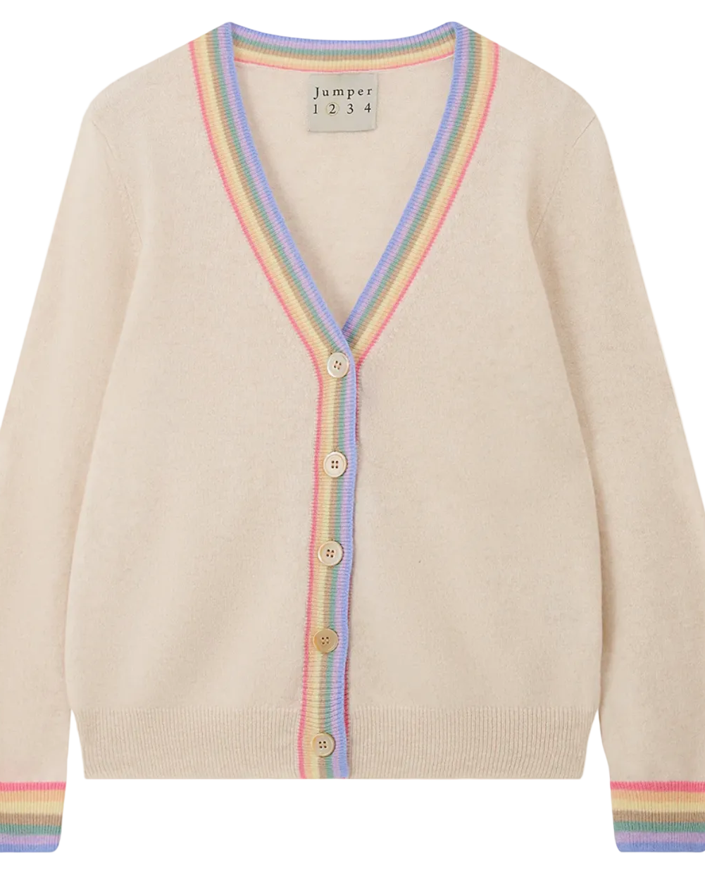 Cashmere Rainbow Cardigan-Sweaters-Jumper 1234-Lace Multi-1-Mercantile Portland