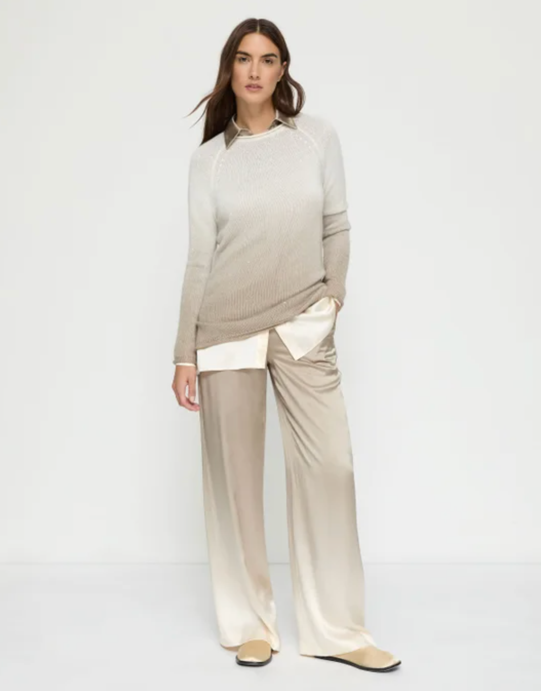 Cashmere Sequin Ombre Sweater-Sweaters-Lafayette 148-Hickory Ombre-XS-Mercantile Portland