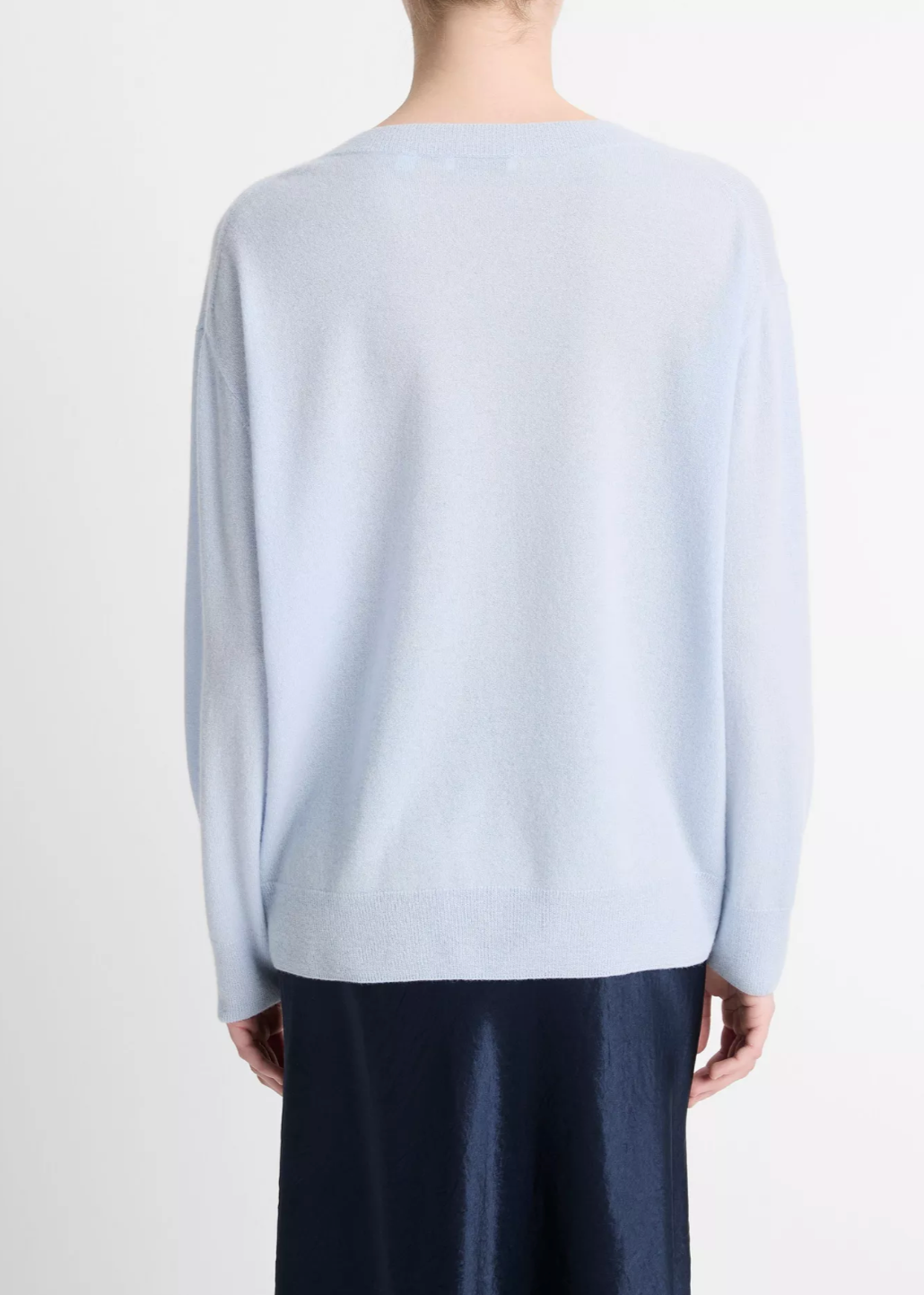 Cashmere-Silk Deep V-Neck Sweater-Sweaters-Vince-Dark Sky Mist-XXS-Mercantile Portland