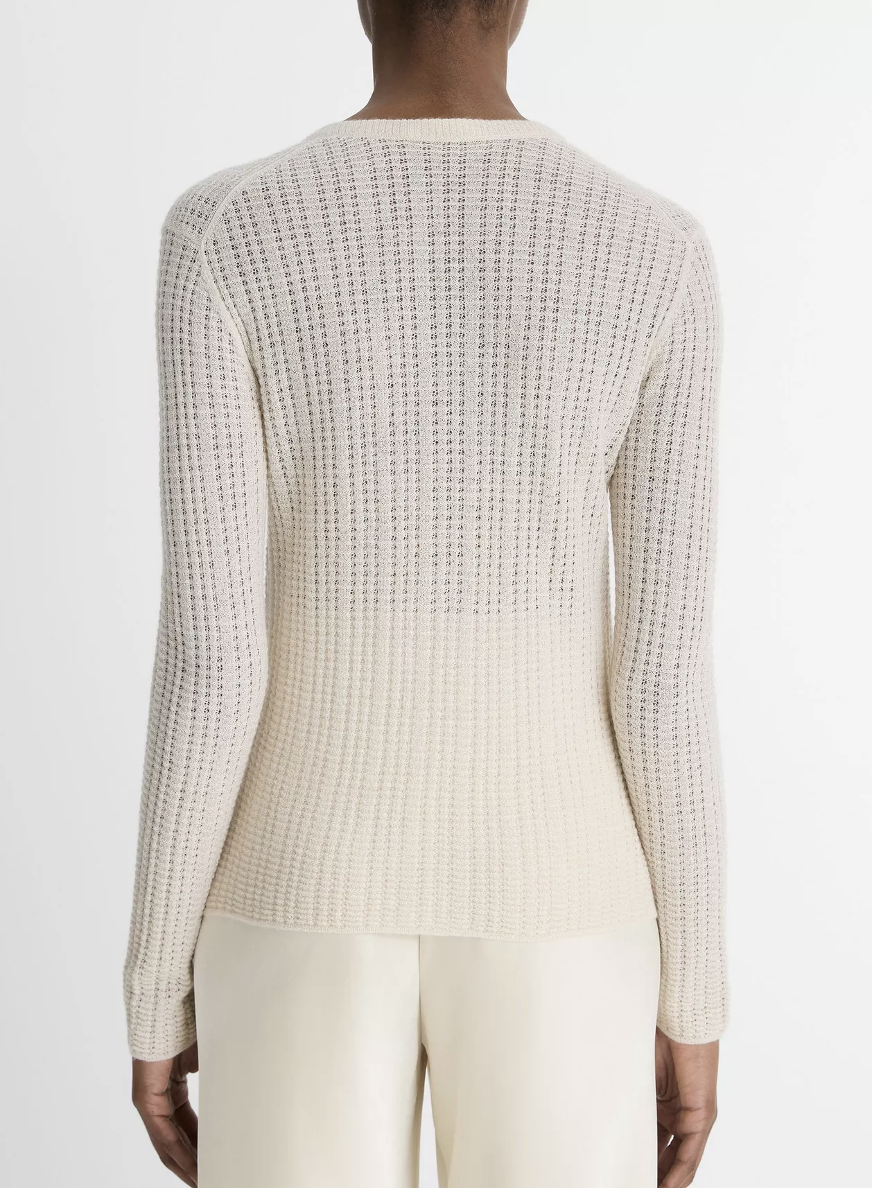 Cashmere-Silk Waffle-Knit Henley-Sweaters-Vince-Mojave-XXS-Mercantile Portland