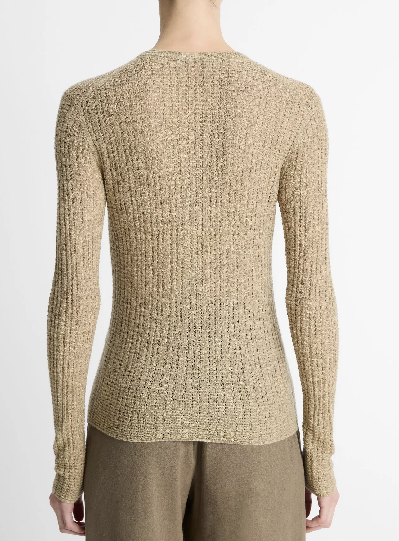 Cashmere-Silk Waffle-Knit Henley-Sweaters-Vince-Mojave-XXS-Mercantile Portland